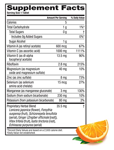 Tablet efervescente Airborne con vitamina c y zinc