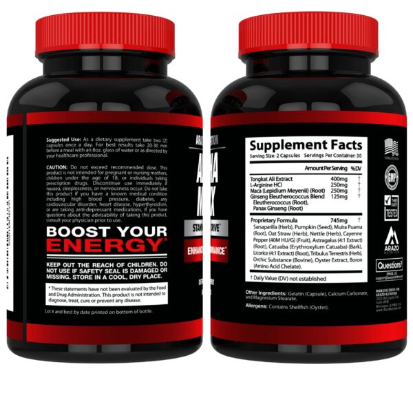 Version 1.0.0 Tabletas Alphamaxx con Ginseng y Muira Puama Arazo Nutrition
