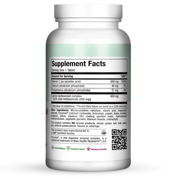 Tabletas antioxidantes Maxi-Health Pure-C-Bio 600 vitamina c y bioflavonoides