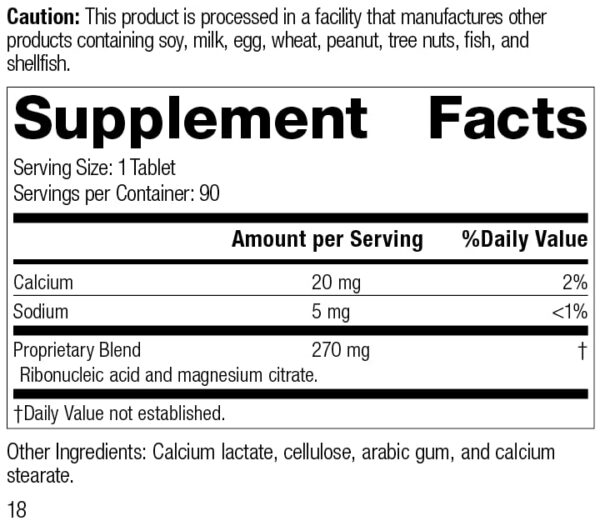 Tabletas de ARN con calcio y magnesio Standard Process