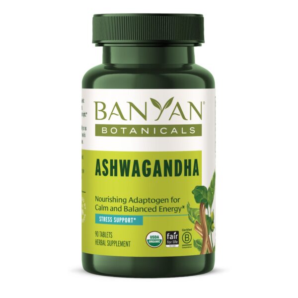 Tabletas de ashwagandha 1000mg Banyan Botanicals envase