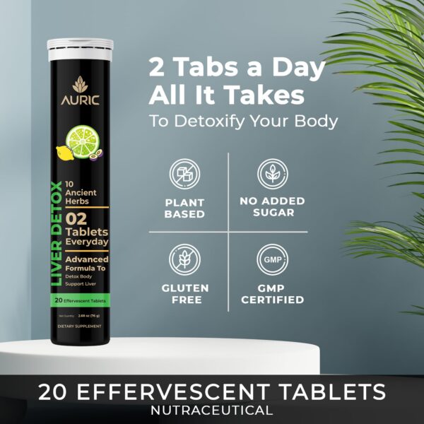 Tabletas Auric para salud hepática y limpieza