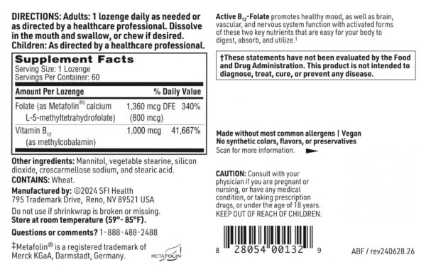 Version 1.0.0 Tabletas Klaire Labs B12 folato hipoalergénicas sabor agradable