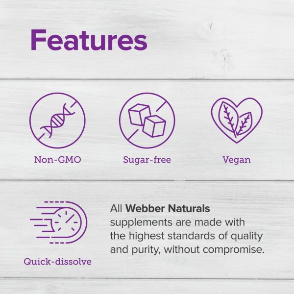 Tabletas B12 Webber Naturals para energía y salud cardíaca
