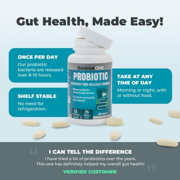 Tabletas balance one probiótico para salud intestinal