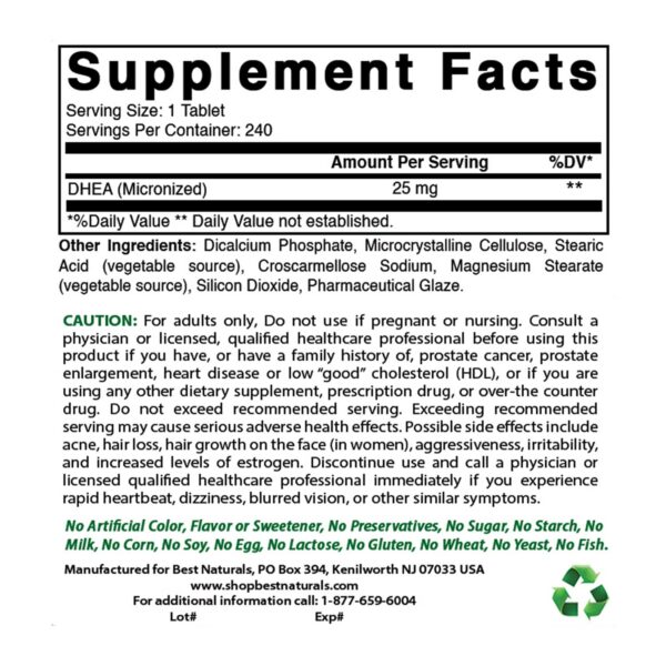 Version 1.0.0 Tabletas Best Naturals DHEA y cápsulas vegetales Ashwagandha
