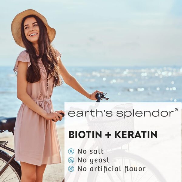 Tabletas biotina 10,000 mcg Earth's Splendor para cabello y uñas