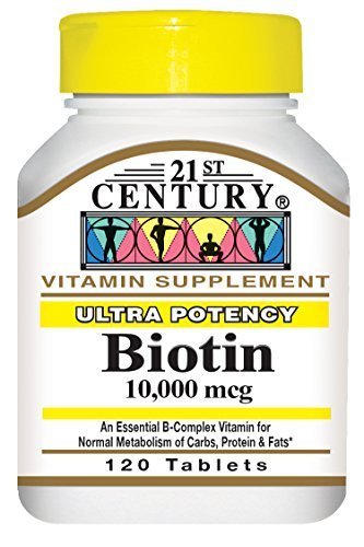 Tabletas de biotina 21st Century 10,000 mcg paquete 120 unidades