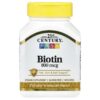 Tabletas de Biotina 21st Century para cabello, piel y uñas