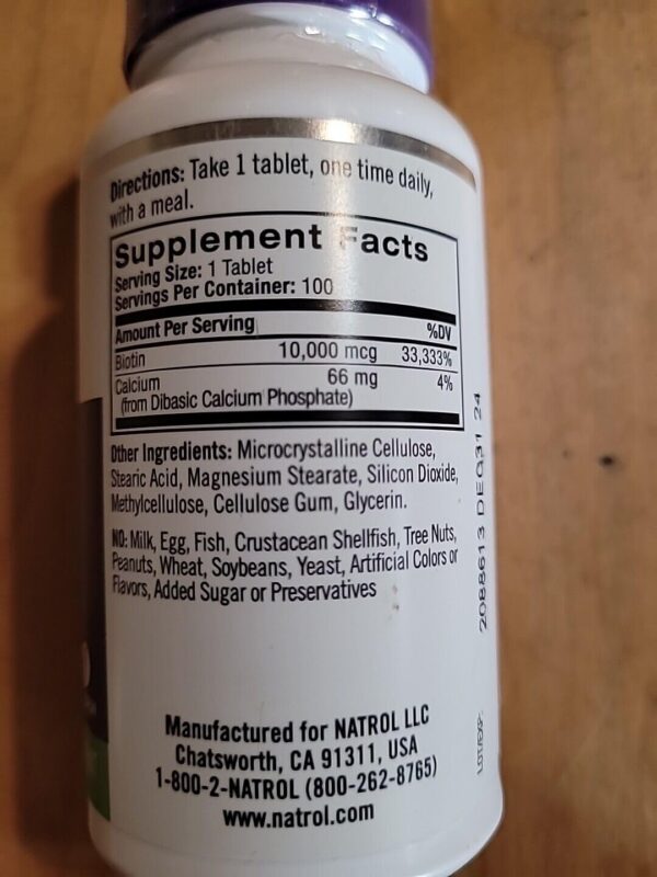 Version 1.0.0 Tabletas de Biotina Natrol máxima resistencia