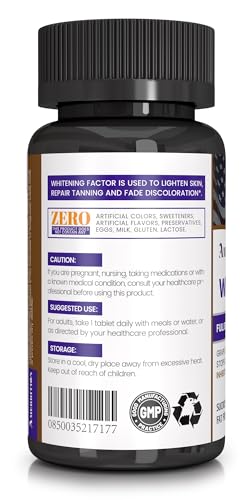 Version 1.0.0 Tabletas para blanquear piel Amerrition con vitamina B3 y C