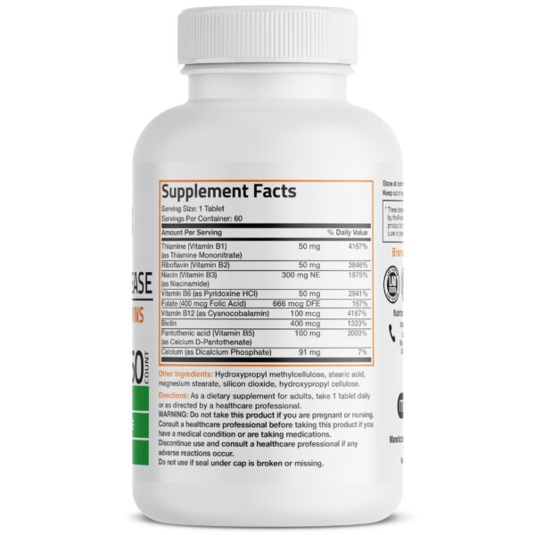 Tabletas Bronson Super B complejo vitaminas B liberación lenta