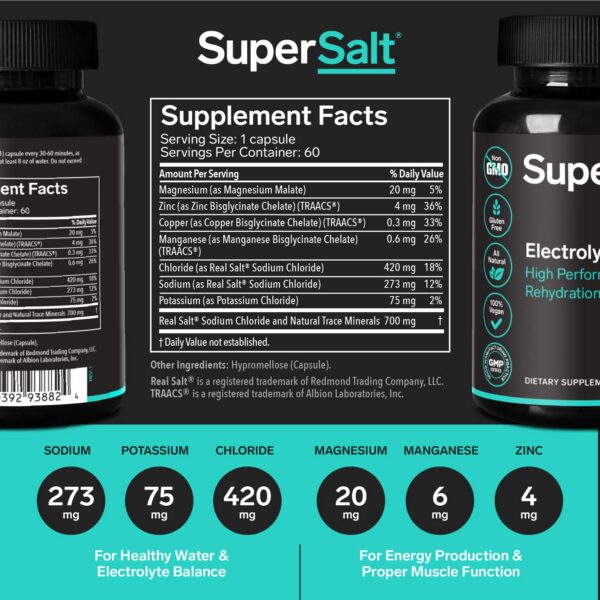 Tabletas para calambres musculares SuperSalt suplementación