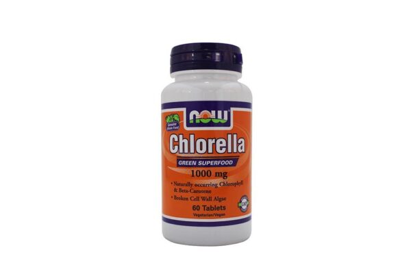 Tabletas de Chlorella NOW Foods en envase