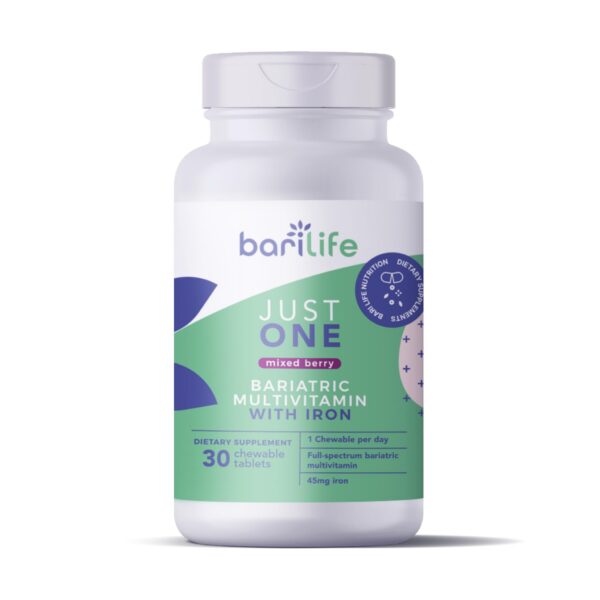 Etiqueta frontal y trasera del producto Bari Burst Calcium Citrate