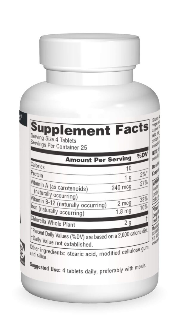 Version 1.0.0 Tabletas de clorela veganas Source Naturals