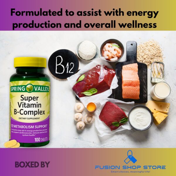 Tabletas complejas B6 B12 C y otras vitaminas para metabolismo y energía