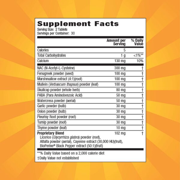 Tabletas para defensa del sistema respiratorio Nature's Secret