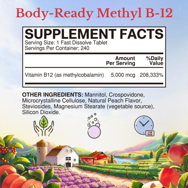 Tabletas disolución rápida sabor durazno