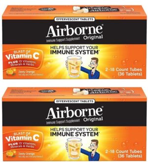 Tabletas Efervescentes Airborne Naranja con Vitamina C 1000mg