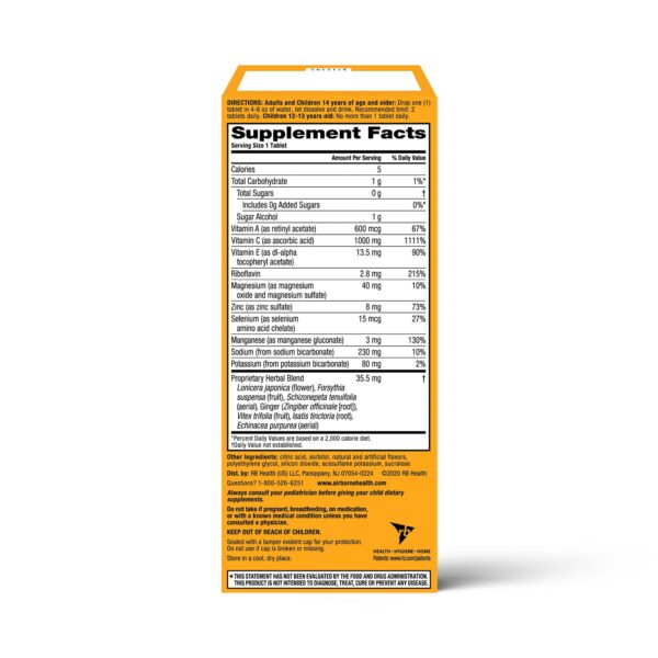 Tabletas efervescentes Airborne para sistema inmunológico