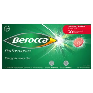 Tabletas efervescentes Berocca Performance sabor berry sin cafeína