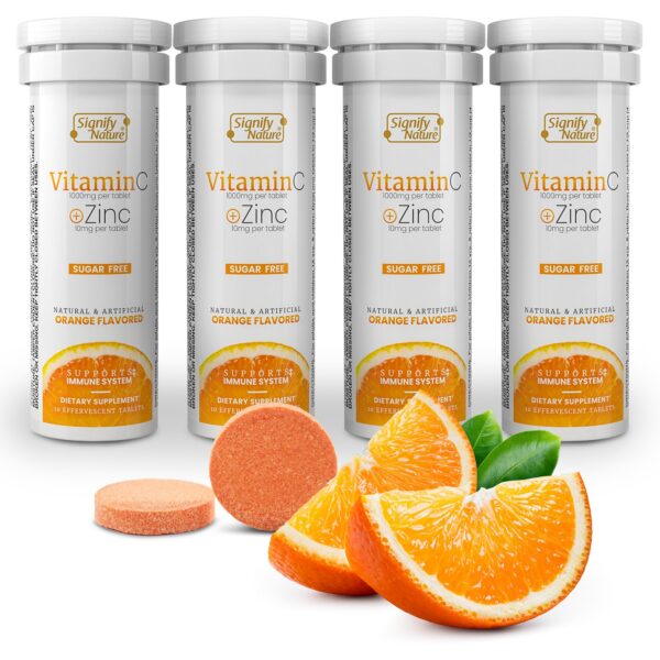 Paquete tabletas efervescentes vitamina c 1000mg zinc Signify Nature