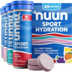 Tabletas electrolíticas Nuun Sport sabor frutal en tubo