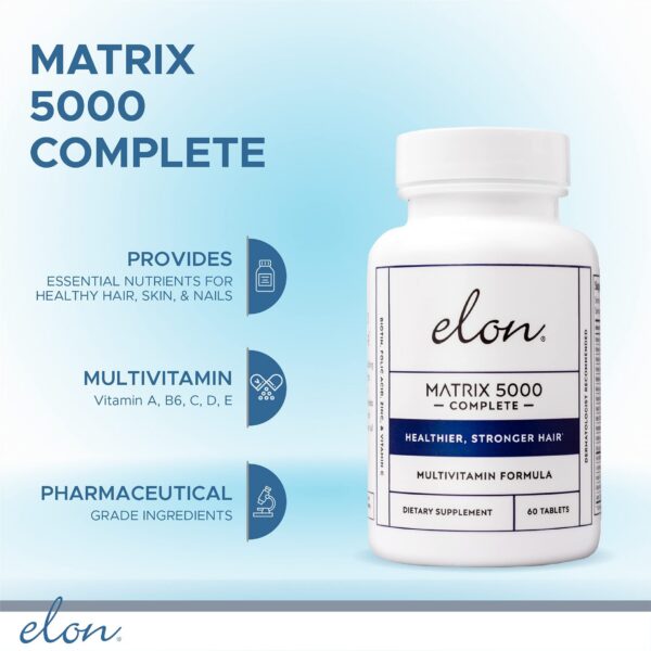 Tabletas Elon Matrix 5000 para cabello sano y crecimiento fuerte