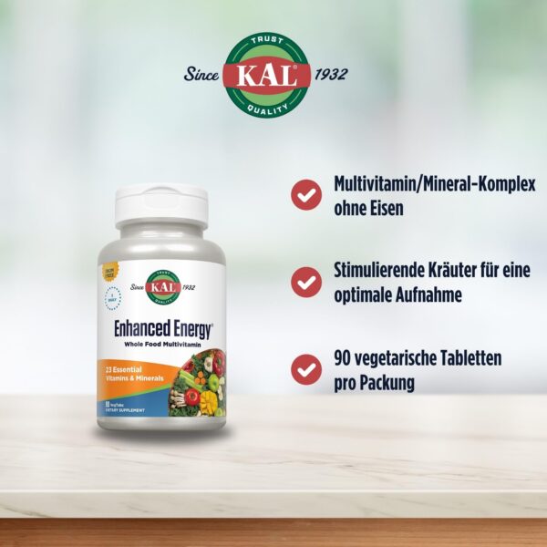 Tabletas KAL sin hierro caja lateral vista