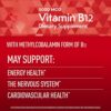 Tabletas para energía y soporte nervioso vit b12 5000 mcg