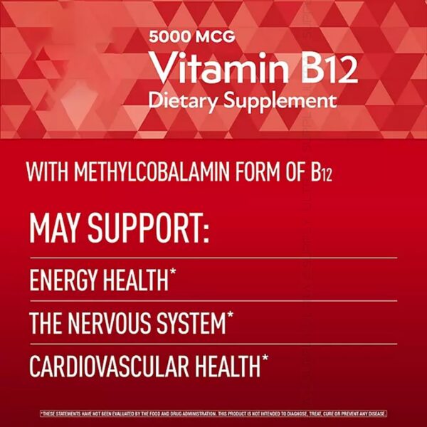 Tabletas para energía y soporte nervioso vit b12 5000 mcg