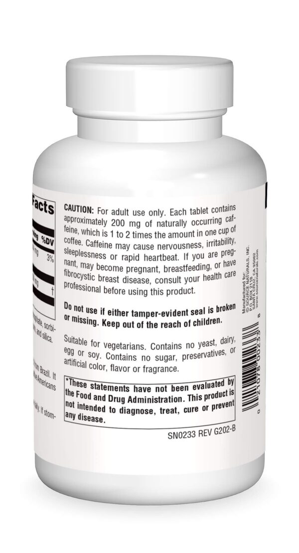 Tabletas energizantes de guaraná por Source Naturals