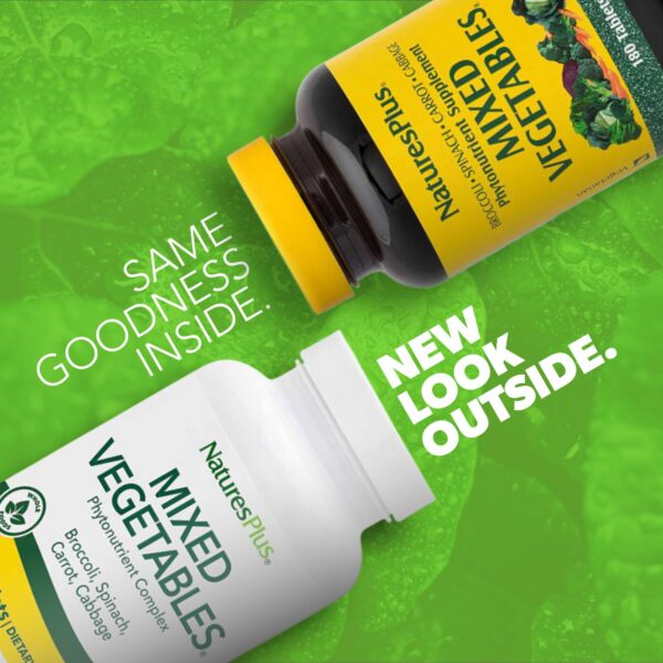 Version 1.0.0 Frasco de Natures Plus Vegetales Mixtos 180 tabletas vegetarianas