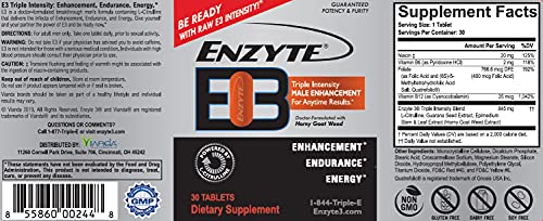 Tabletas Enzyte3 mejora masculina natural energía y resistencia
