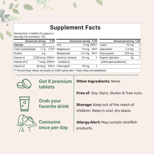 Tabletas de espirulina Micro Ingredients envase