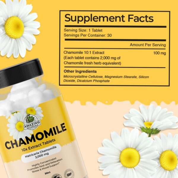 Tabletas de extracto natural de manzanilla para bienestar