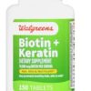 Tabletas fácil de tragar biotina y queratina Walgreens