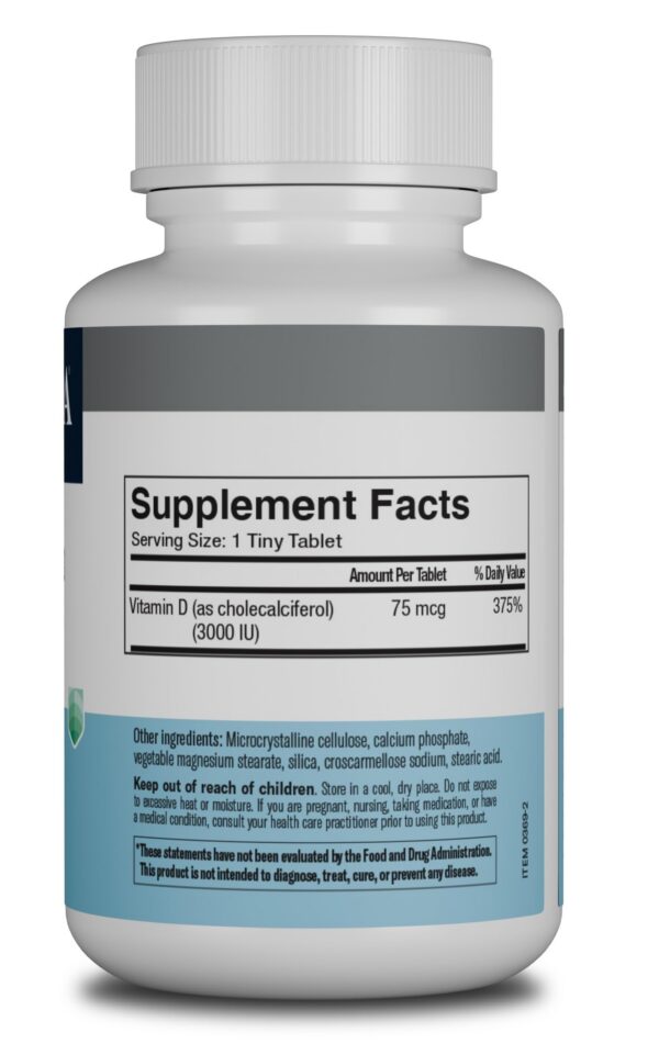 Tabletas FREEDA vitamina D3 3000 UI para salud ósea e inmunidad