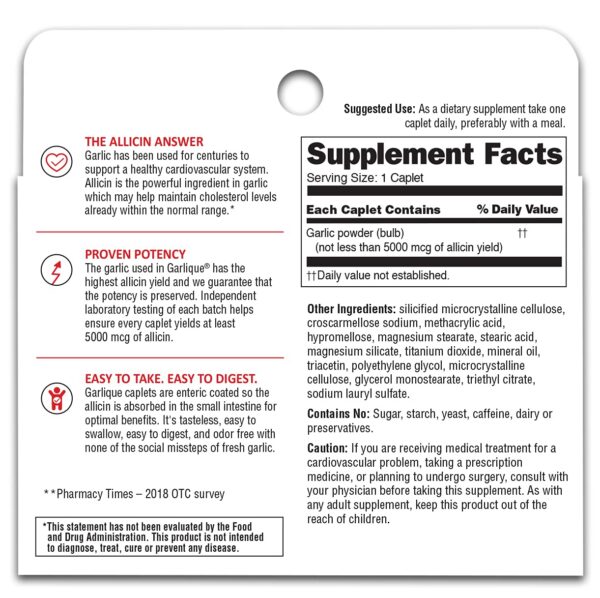 Tabletas de Garlique sin olor para salud cardíaca