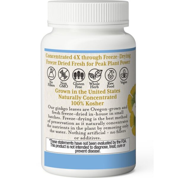 Tabletas de Ginkgo Biloba crudo Eclectic Institute para circulación