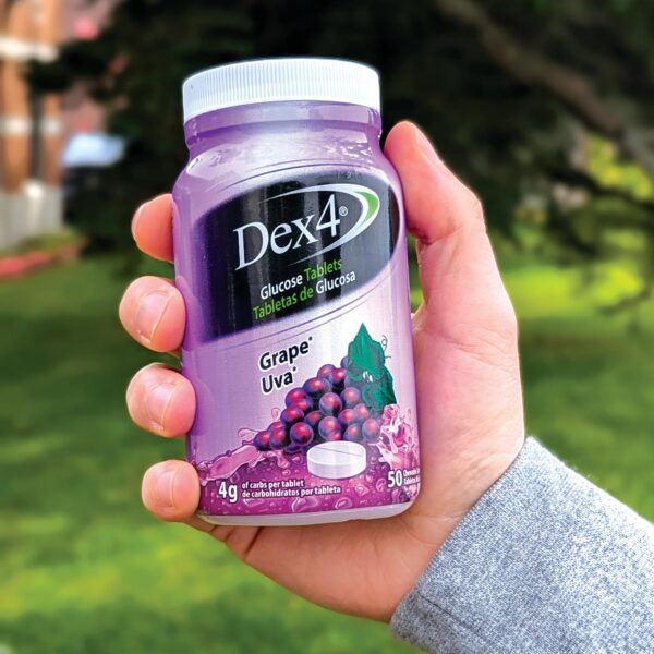 Tabletas glucosa Dex4 botella 50 sabor uva