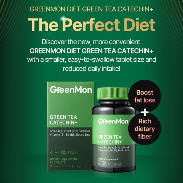 Tabletas Greenmon catequina té verde y vitaminas frasco