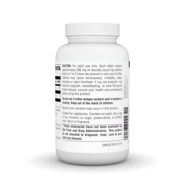 Tabletas de guaraná Source Naturals para mayor concentración