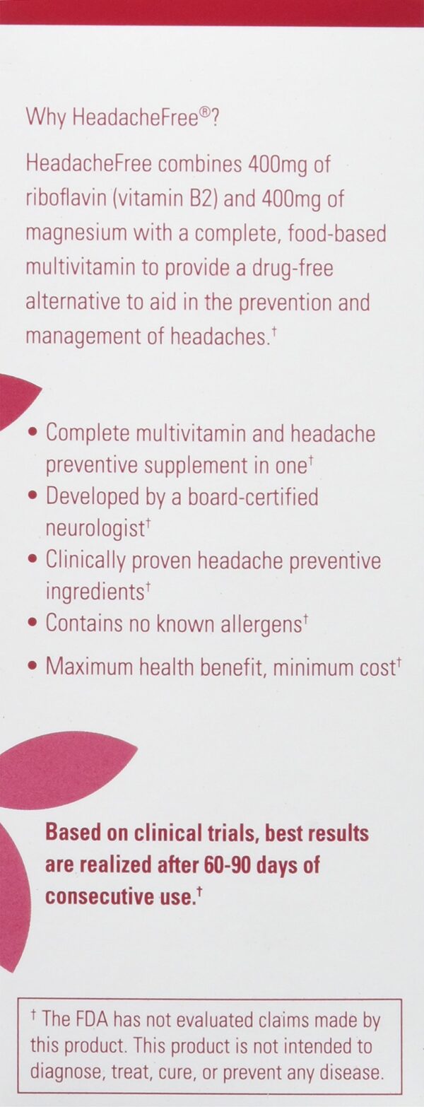 Tabletas HeadacheFree para prevención de dolores de cabeza
