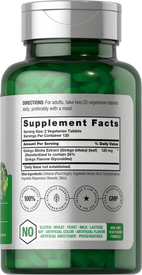 Tabletas Horbäach Ginkgo Biloba vista frontal paquete