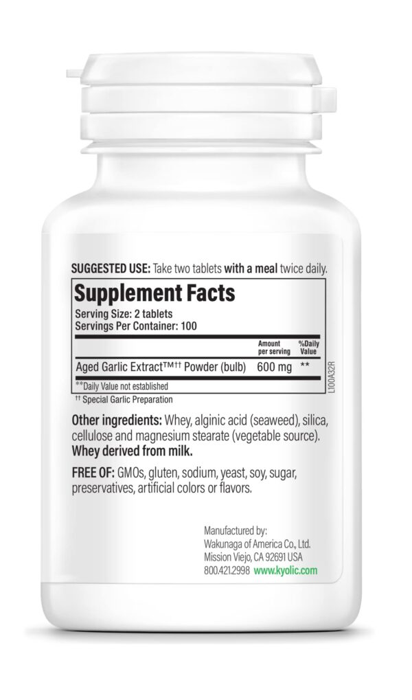 Tabletas de Kyolic extracto de ajo maduro orgánico