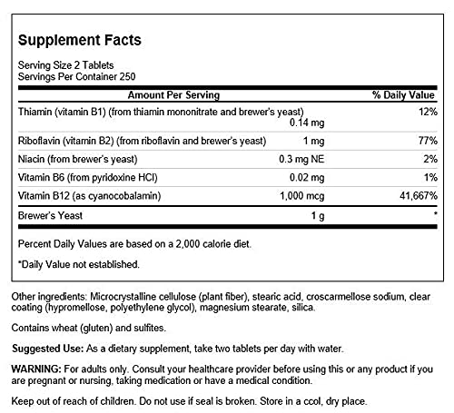 Tabletas levadura de cerveza Swanson complejo b 500 unidades
