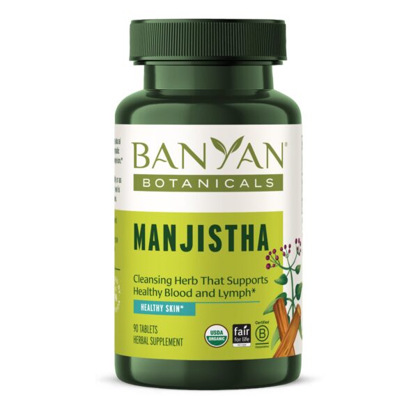 Tabletas Manjistha Banyan Botanicals paquete