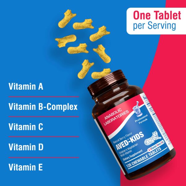 Tabletas masticables AVED multivitamínico para niños sabor frutas